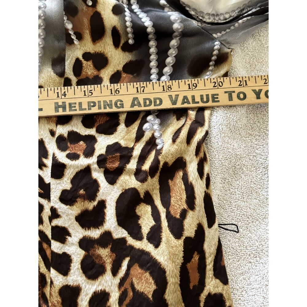 Cache Silk Leopard Print Blouse Large Animal Prin… - image 8